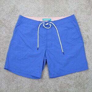 Bonobos Swim Trunks Adult 34 Blue Drawstring Nylon/Polyester Lined w/ 7"‎ inseam